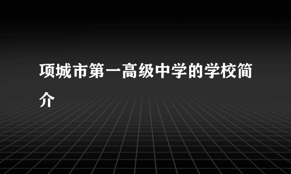 项城市第一高级中学的学校简介