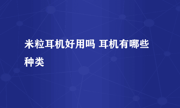 米粒耳机好用吗 耳机有哪些种类