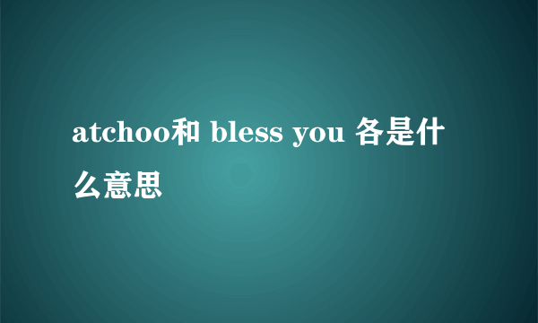 atchoo和 bless you 各是什么意思