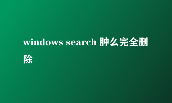 windows search 肿么完全删除