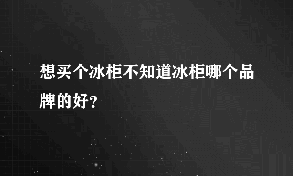 想买个冰柜不知道冰柜哪个品牌的好？