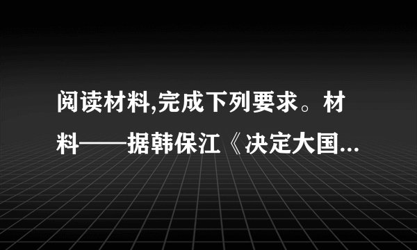 阅读材料,完成下列要求。材料——据韩保江《决定大国兴起的五种动力》整理运用世界近现代史的史实,对上述观点进行探讨。(说明:可以选择五大动力中一个或多个动力进行论证;也可以对材料的观点进行修改、补充、否定或提出新观点,并加以论述,要求观点明确、史论结合、史实准确。)