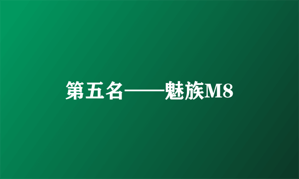 第五名——魅族M8