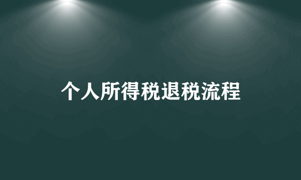 个人所得税退税流程