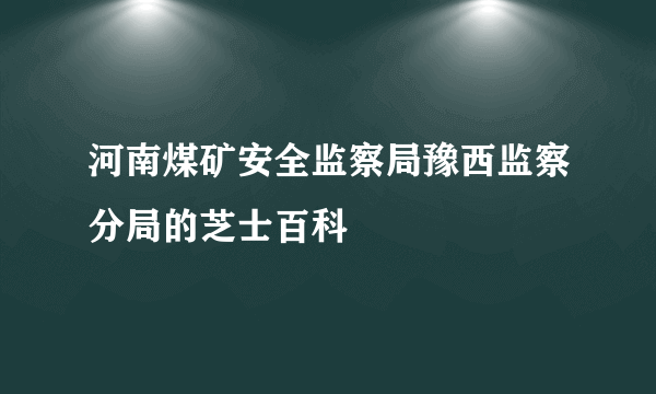 河南煤矿安全监察局豫西监察分局的芝士百科