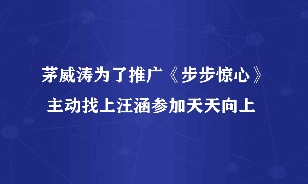 茅威涛为了推广《步步惊心》 主动找上汪涵参加天天向上