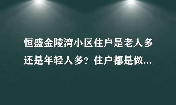 恒盛金陵湾小区住户是老人多还是年轻人多？住户都是做什么的？