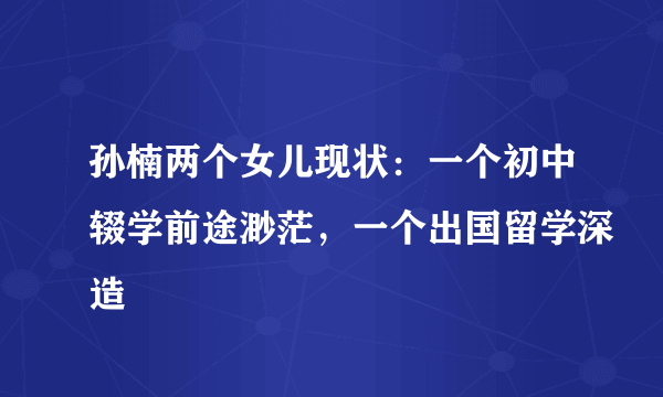 孙楠两个女儿现状：一个初中辍学前途渺茫，一个出国留学深造