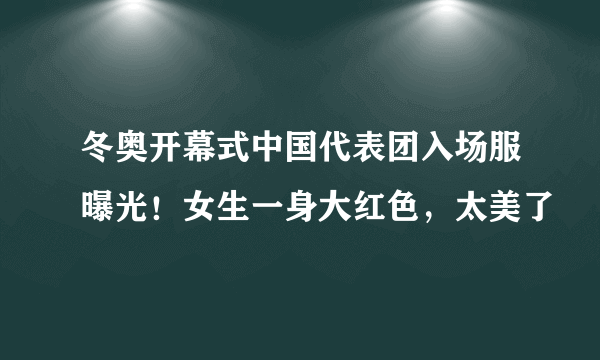 冬奥开幕式中国代表团入场服曝光！女生一身大红色，太美了