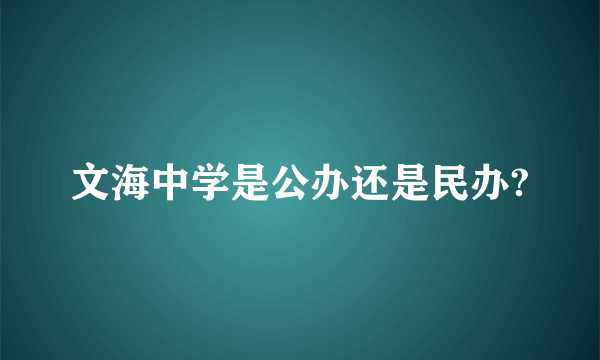 文海中学是公办还是民办?