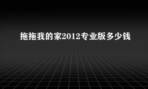 拖拖我的家2012专业版多少钱