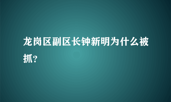 龙岗区副区长钟新明为什么被抓？