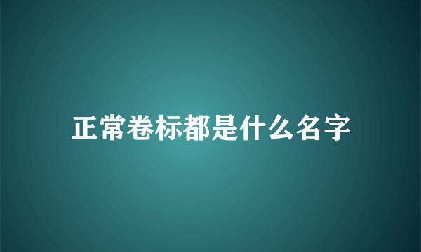 正常卷标都是什么名字