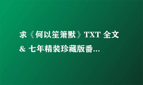 求《何以笙箫默》TXT 全文 & 七年精装珍藏版番外 + 续集502948144