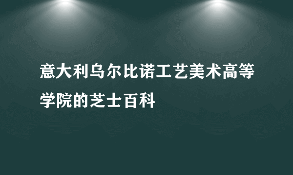 意大利乌尔比诺工艺美术高等学院的芝士百科