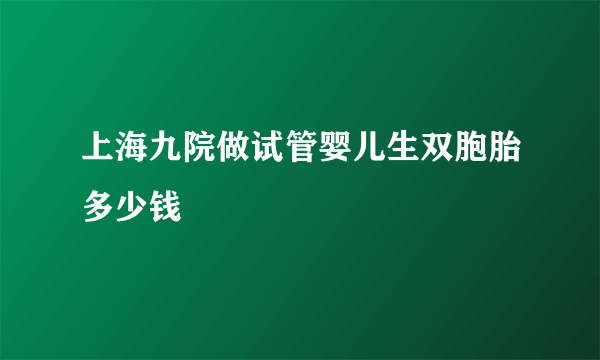 上海九院做试管婴儿生双胞胎多少钱