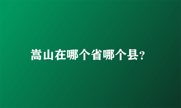 嵩山在哪个省哪个县？