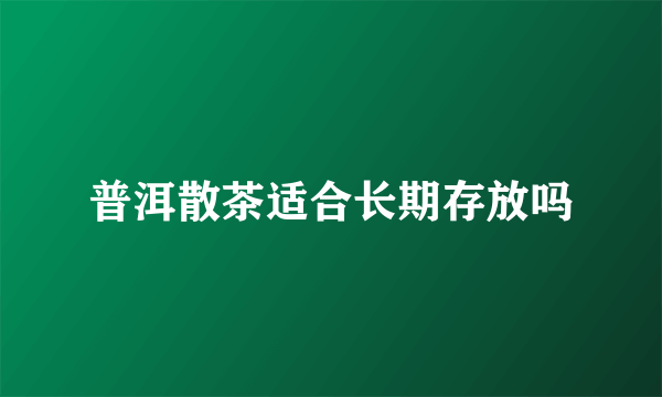 普洱散茶适合长期存放吗