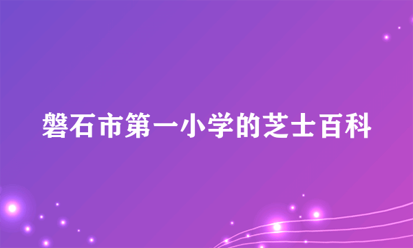 磐石市第一小学的芝士百科