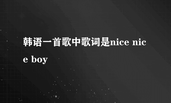 韩语一首歌中歌词是nice nice boy