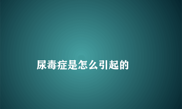 

    尿毒症是怎么引起的

  