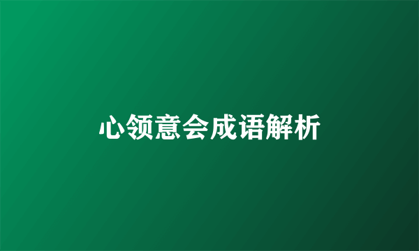 心领意会成语解析