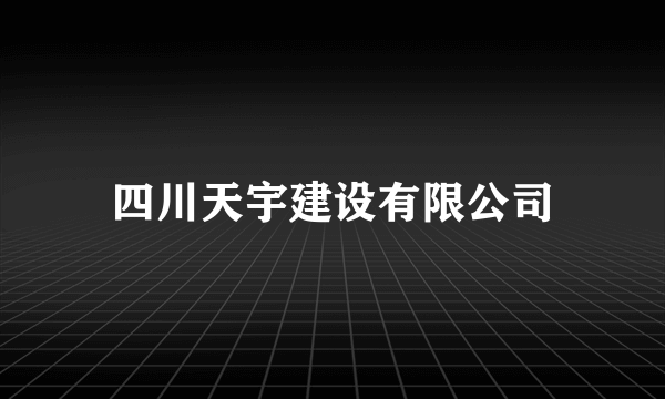 四川天宇建设有限公司