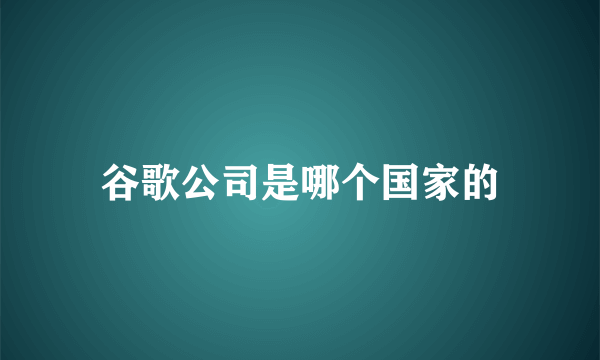 谷歌公司是哪个国家的