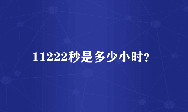 11222秒是多少小时？