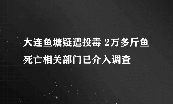 大连鱼塘疑遭投毒 2万多斤鱼死亡相关部门已介入调查