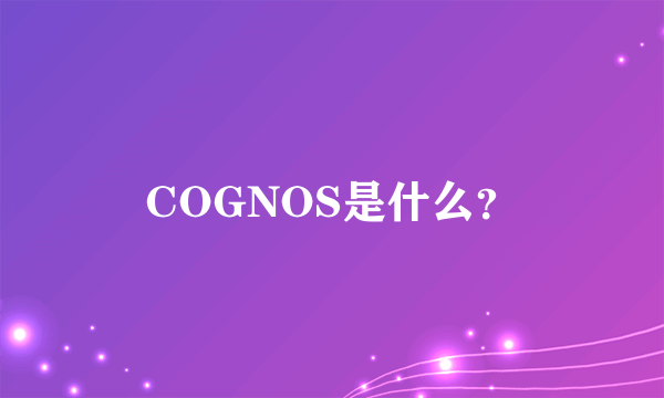 COGNOS是什么？