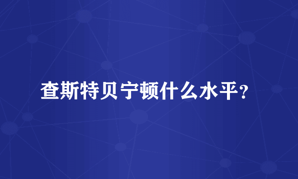 查斯特贝宁顿什么水平？