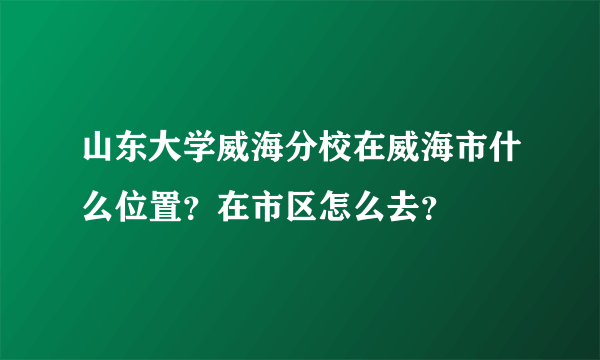 山东大学威海分校在威海市什么位置？在市区怎么去？