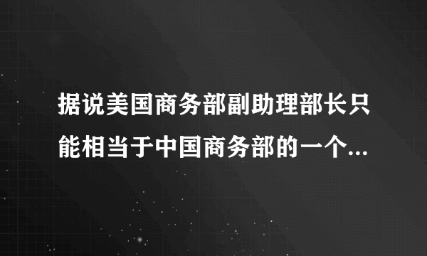 据说美国商务部副助理部长只能相当于中国商务部的一个副处长，请问是真的吗？？