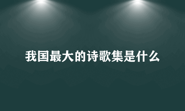 我国最大的诗歌集是什么