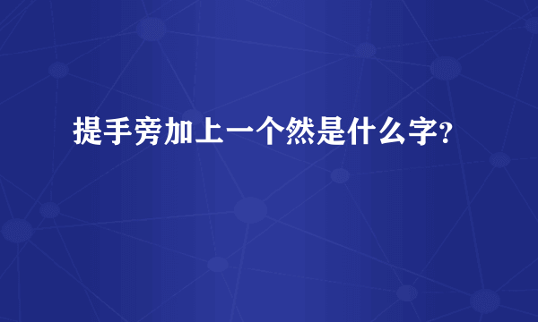 提手旁加上一个然是什么字？