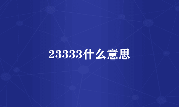 23333什么意思