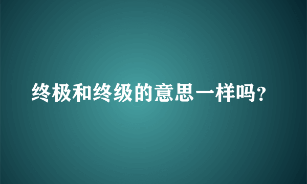 终极和终级的意思一样吗？