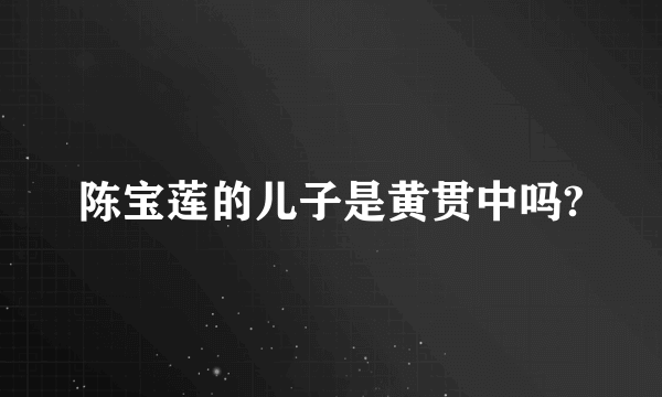 陈宝莲的儿子是黄贯中吗?