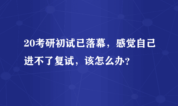 20考研初试已落幕，感觉自己进不了复试，该怎么办？