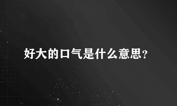 好大的口气是什么意思？