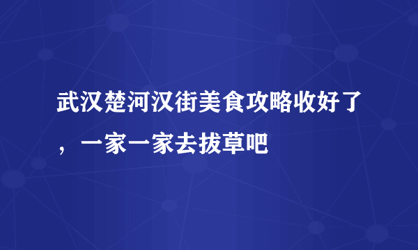 武汉楚河汉街美食攻略收好了，一家一家去拔草吧