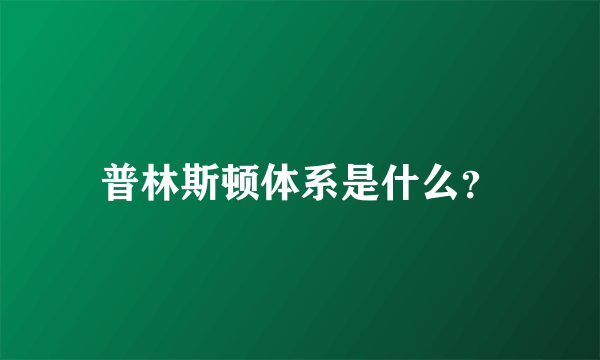 普林斯顿体系是什么？