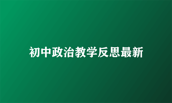 初中政治教学反思最新