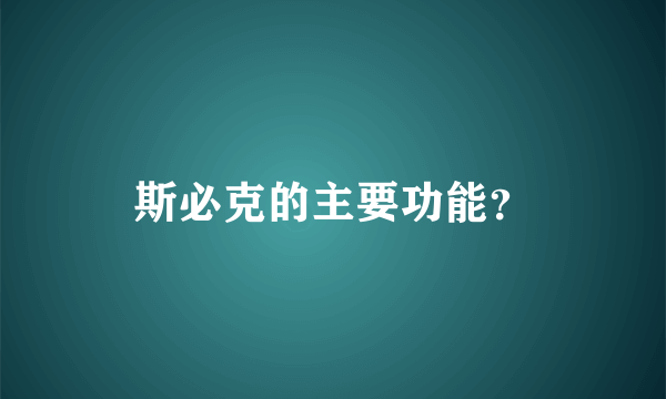 斯必克的主要功能？