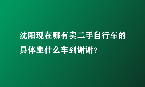 沈阳现在哪有卖二手自行车的具体坐什么车到谢谢？