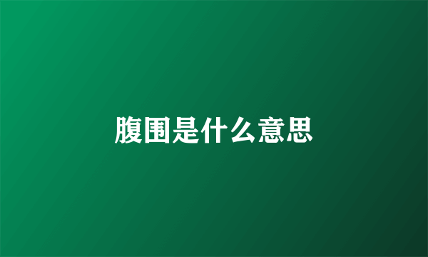 腹围是什么意思