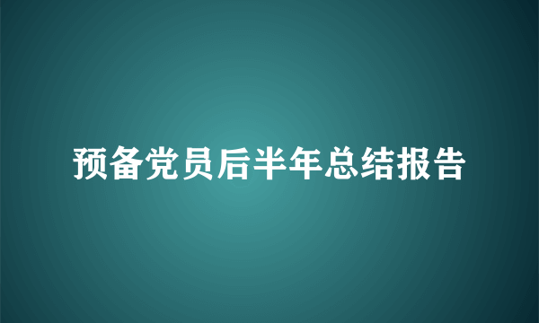 预备党员后半年总结报告