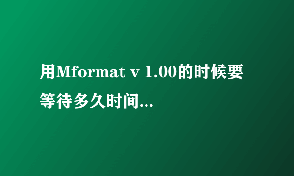 用Mformat v 1.00的时候要等待多久时间呀~U盘才能用呀