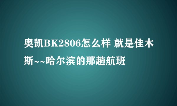 奥凯BK2806怎么样 就是佳木斯~~哈尔滨的那趟航班